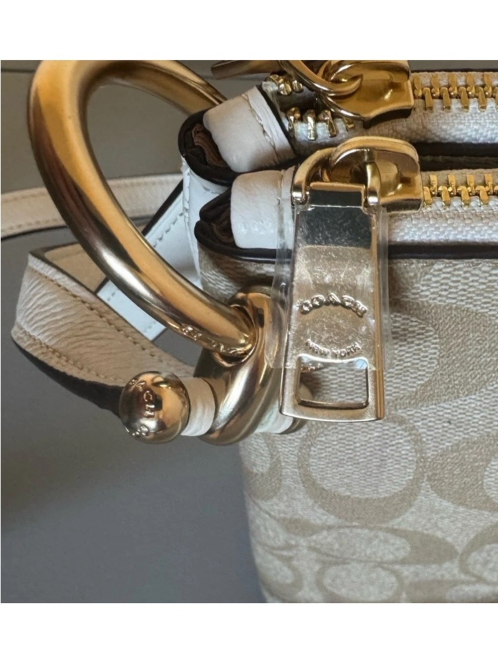 NWOT Coach Mia Crossbody Signature Canvas Chalk White Leather Bag 76646 - Picture 12 of 13